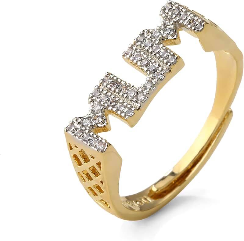 Amazon.co.uk: gold mum ring