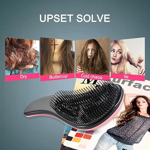 Miniatura 6 de Cepillo desenredante para cabello de adultos y niños, cepillo desenredante para cabello natural, rizado, liso, húmedo o seco, cepillo para el