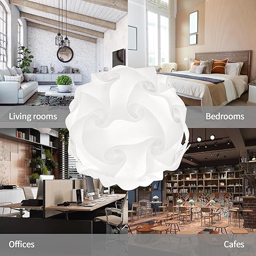 Miniatura 4 de ANDRE Pantalla de lámpara de rompecabezas, pantalla de lámpara de techo DIY, resistencia al calor, resistencia al agua, aislamiento, pantalla de
