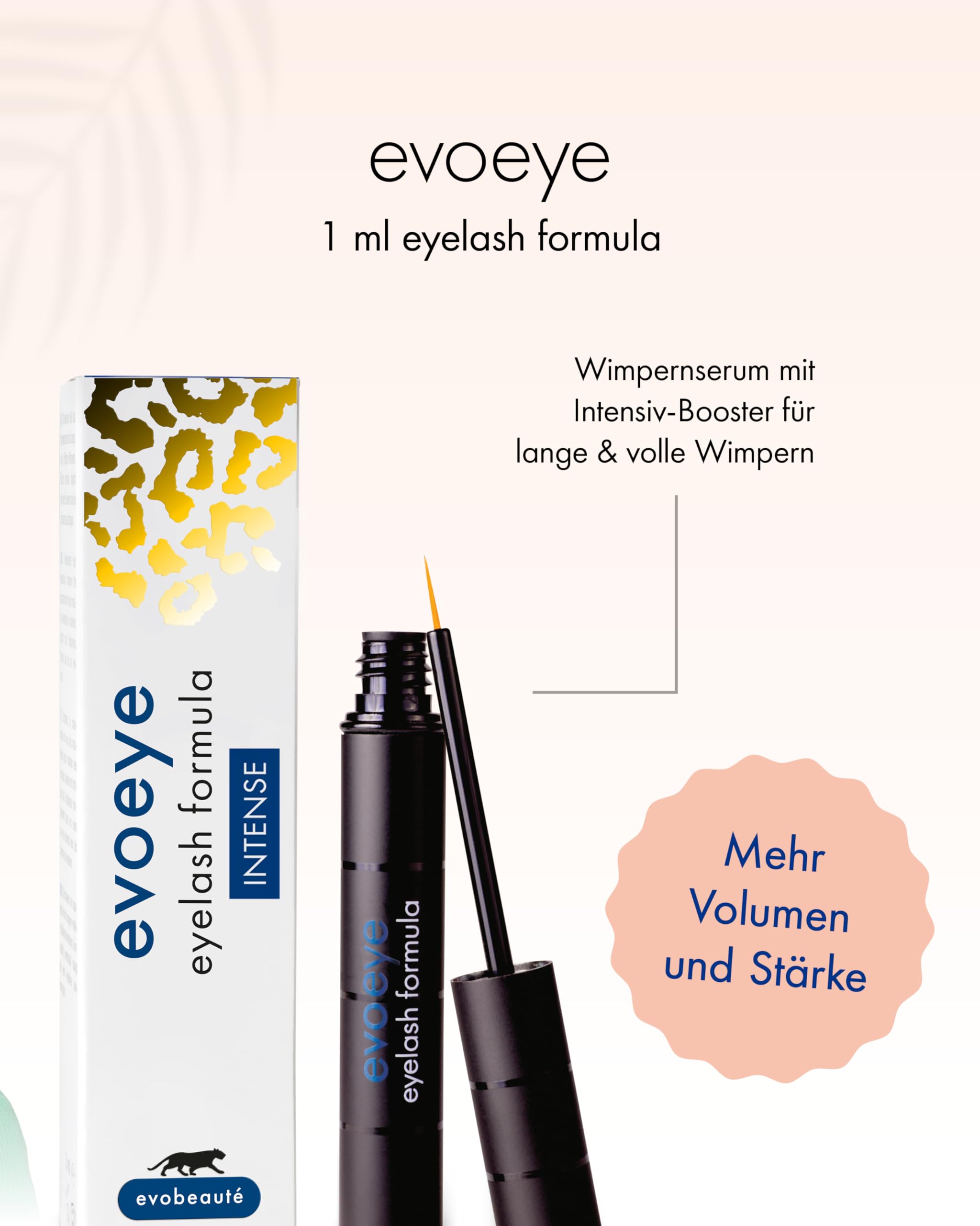 evoeye Eyelash Formula INTENSE 1 ml I Wimpernserum mit intensiv-Booster für lange & volle Wimpern in 8-12 Wochen