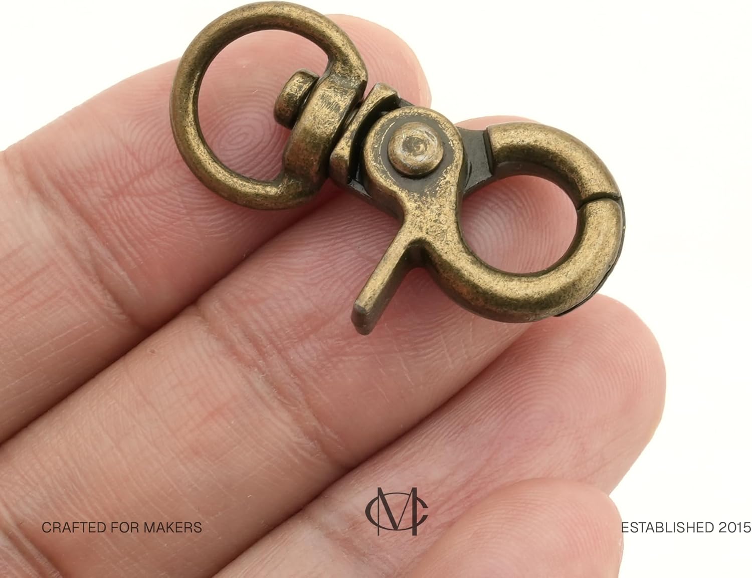 CRAFTMEMORE Lobster Claw Clasps Trigger Snap Hooks 1 1/4" x 1/2" Landyard Swivel Clip 10 Pack HO1 (Antique Brass) - Image 3