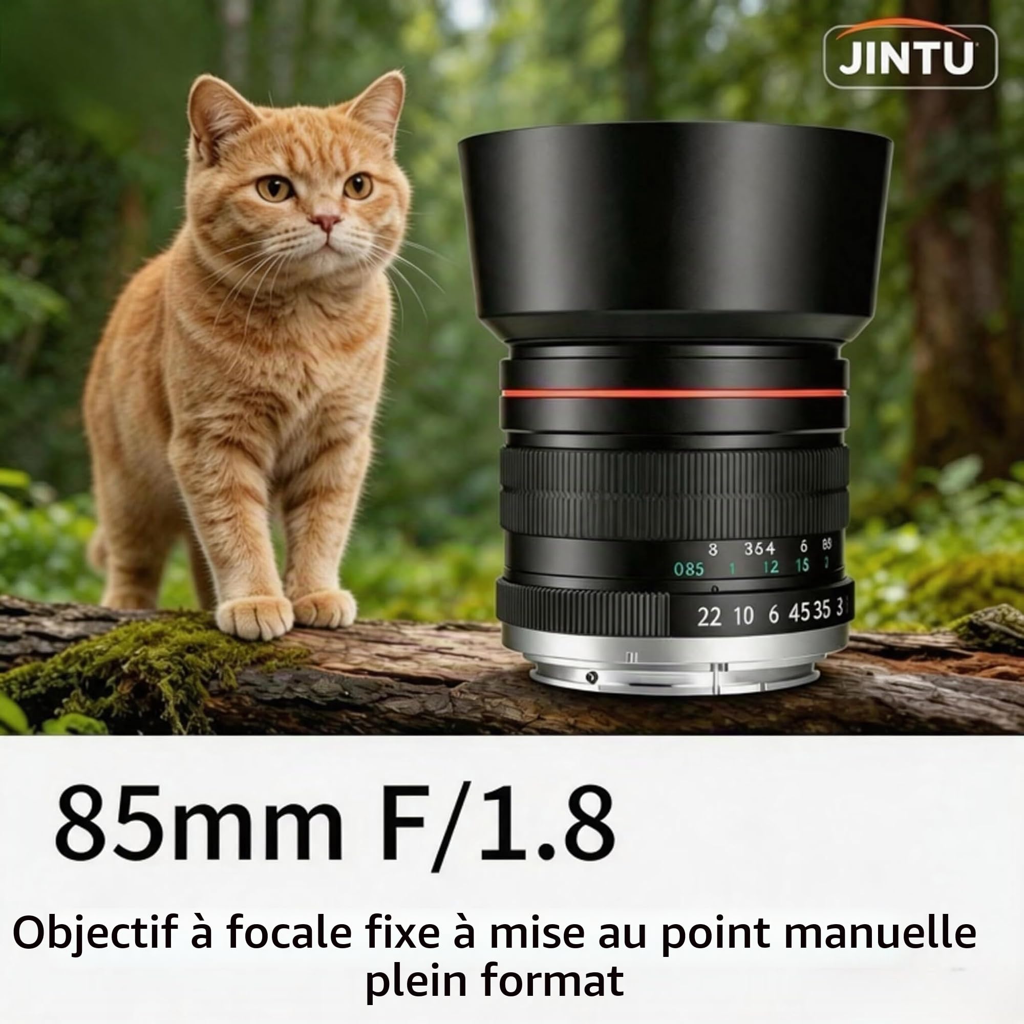 Objectif Portrait 85mm f1.8 Objectifs de caméra pour Canon EOS Rebel T8i/T7i/T7/T6i/T5/T3i/T3/T2i/XSi/XS/SL3/SL2/T100/5D Mark IV/6D II/7D 90D 80D 70D 60D 50D 650D 600D 750D 700D 550D 7D