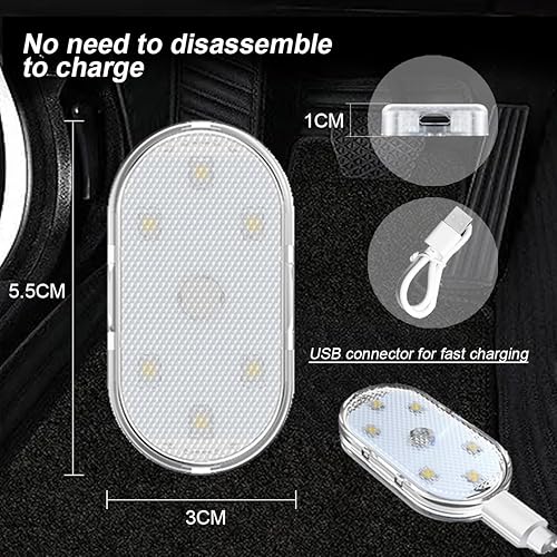 Miniatura 2 de Luces LED inalámbricas para el interior del automóvil, 7 colores de iluminación ambiental para automóvil con 6 cuentas de lámpara LED brillantes,