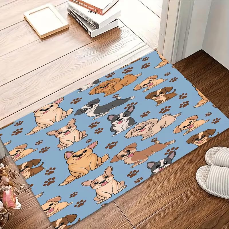 Alfombra azul claro de perro para dormitorio infantil y zonas de juego familiares en casa