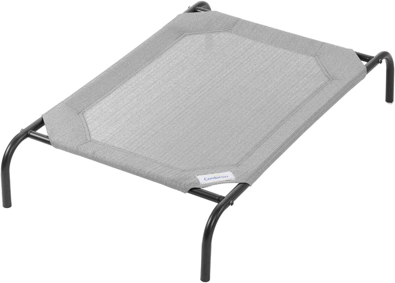The Original Elevated Polyethylene Fabric, Stainless Steel Pet Dog, Cat Bed, [Medium, Grey]