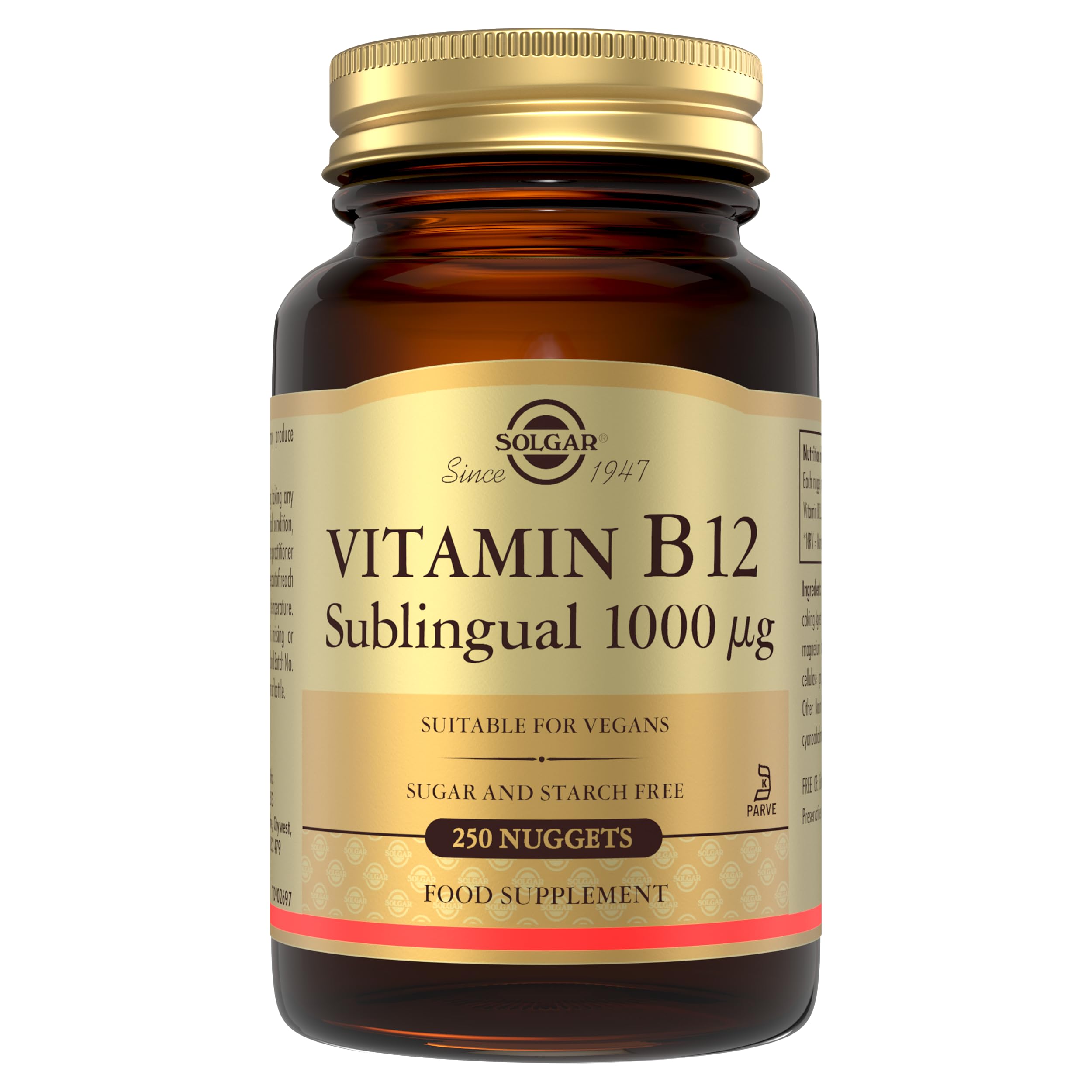 Solgar Vitamin B12 1000ug Sublingual Chewable 250 Nuggets