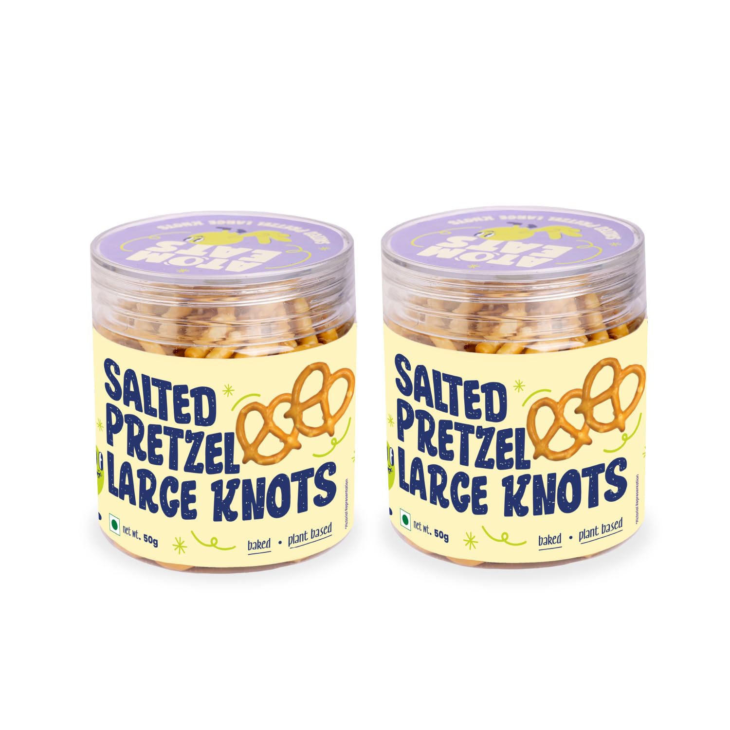Atom Eats | Salted Large Pretzel Knots (Pack of 2) - 60g each | Savory Snacks, Crunchy Namkeen - Perfect for Snack Box, Parties, On-the-Go - Versatile Food Items - Great for Dipping, Solo Snacking-image-21