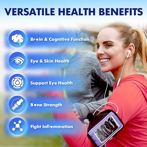 Miniatura 3 de Paquete de 2 gomitas veganas Omega 3 de 1000 mg+CoQ10+magnesio - con algas EPA 600 mg y DHA 400 mg, suplementos de aceite de pescado omega-3