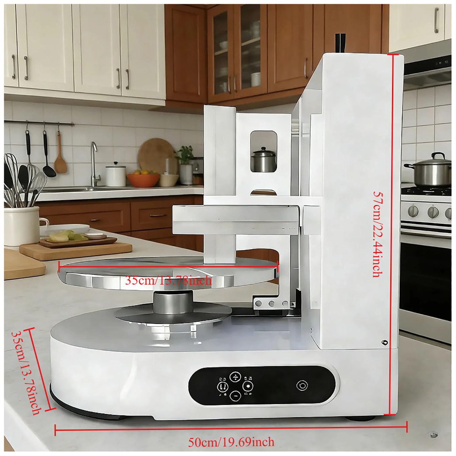 Máquina para Decorar Pasteles, Máquina para Untar y Cubrir Crema Máquina Automática Formación Hielo para Tartas Cumpleaños para Pasteles 10 a 30 cm, Bajo Ruido, Plato Giratorio con Raspador Ajustable