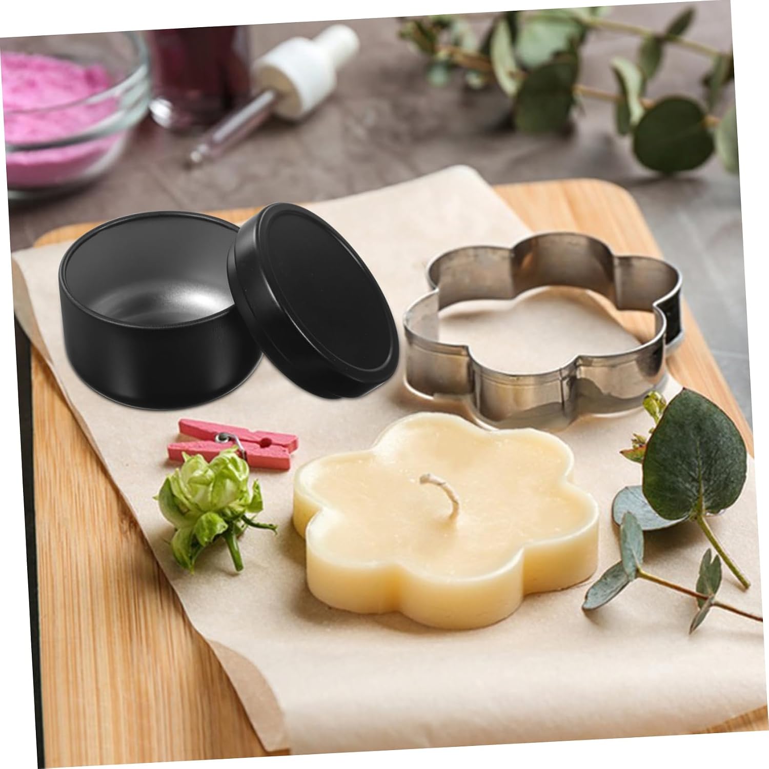 NUOBESTY 12pcs DIY Candle Making Jars Lids Tinplate Candle Containers for Storage Decor
