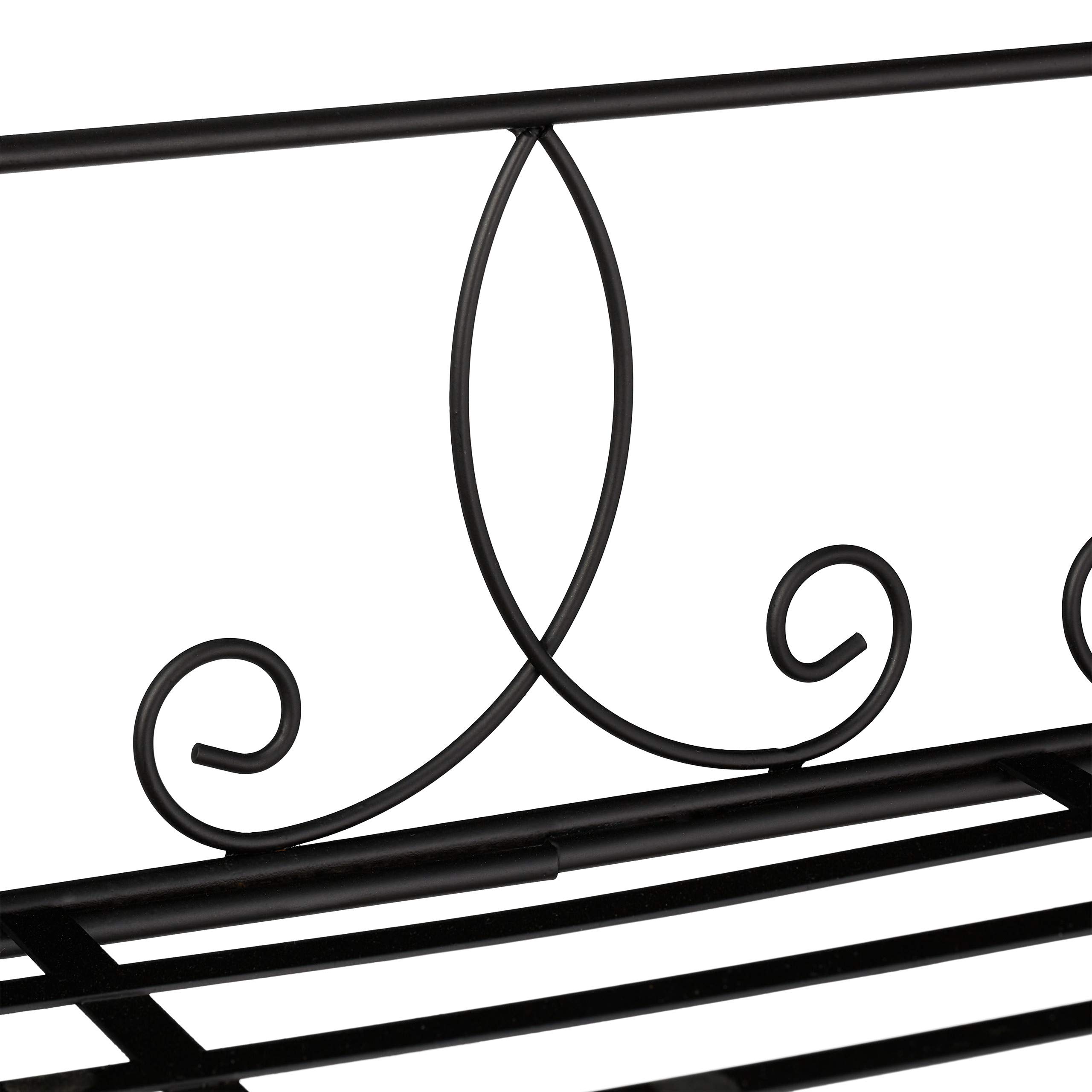 Relaxdays étagère extérieure jardin, 3 niveaux, pliable, intérieur & extérieur, métal, vintage, HLP 100x50x25 cm, noir