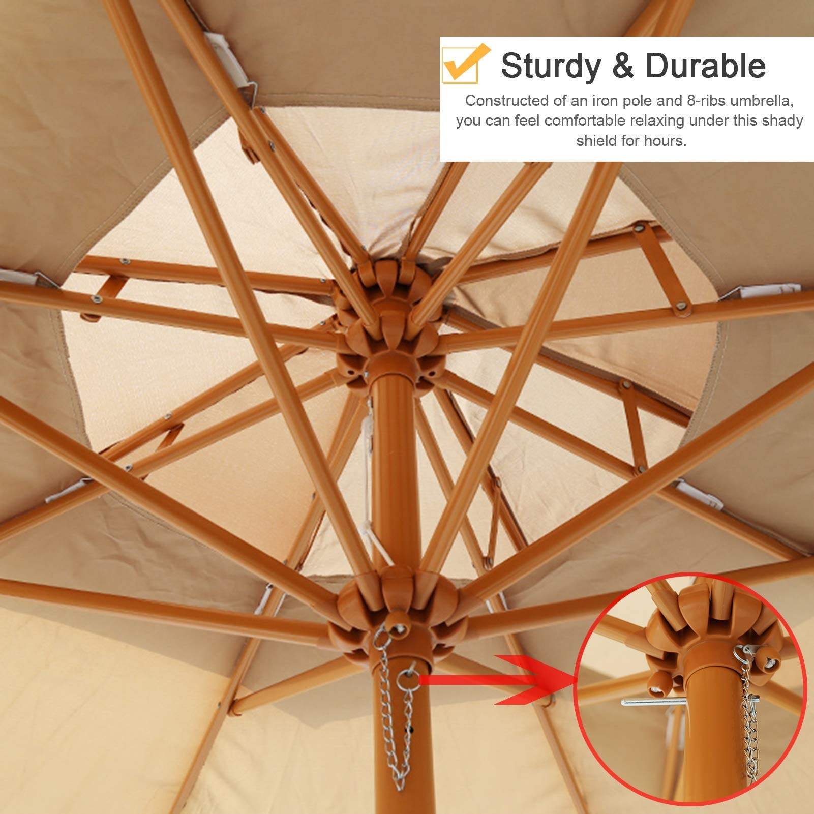 9 Stóp Parasol Ogrodowy, Duży Parasol Ogrodowy Na Zewnątrz, Do Ogrodu, Na Trawnik, Podwórko, Do Basenu, Z Ochroną Uv