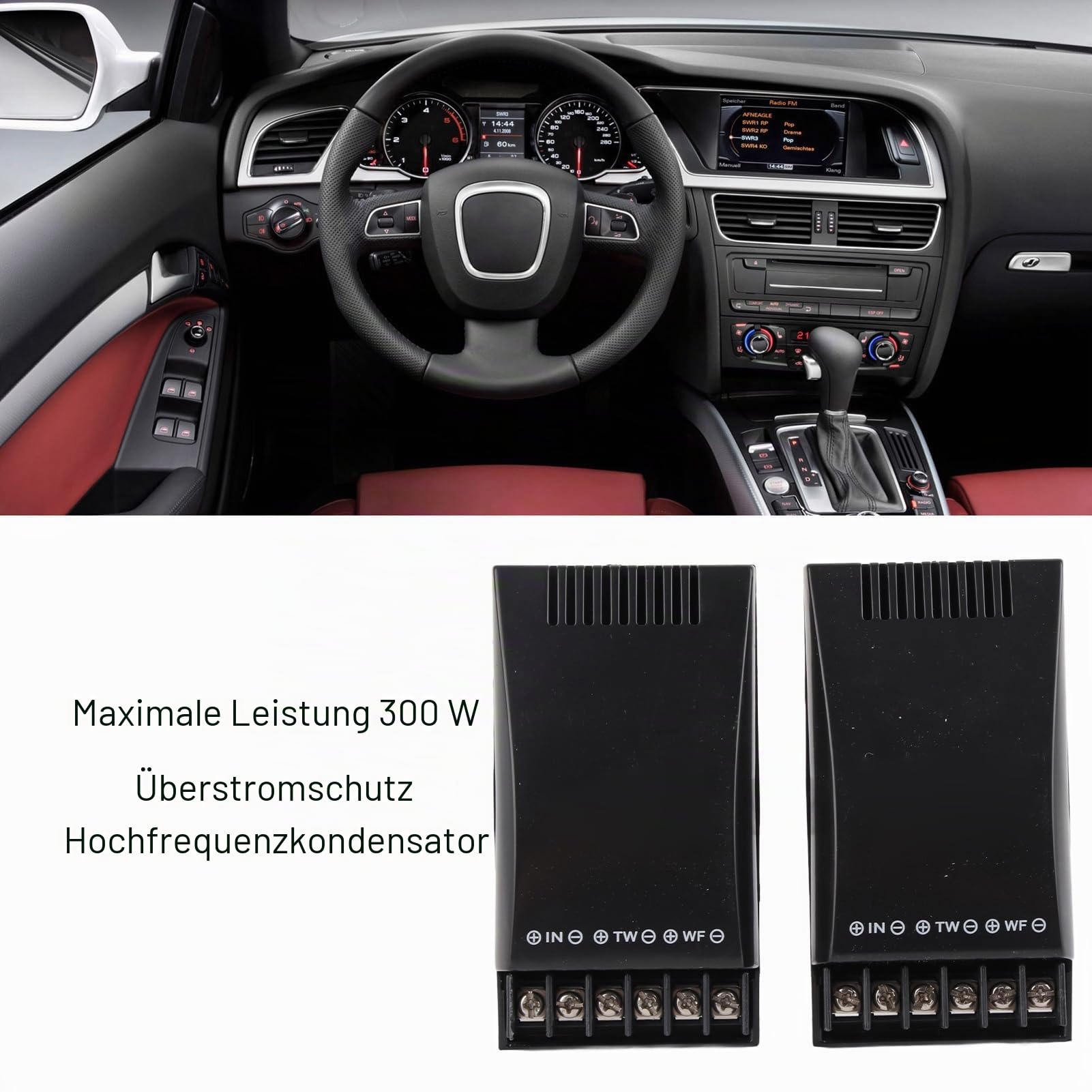 Auto-Audio-Frequenzweiche für Autos, max. 300 W, 2 Stück