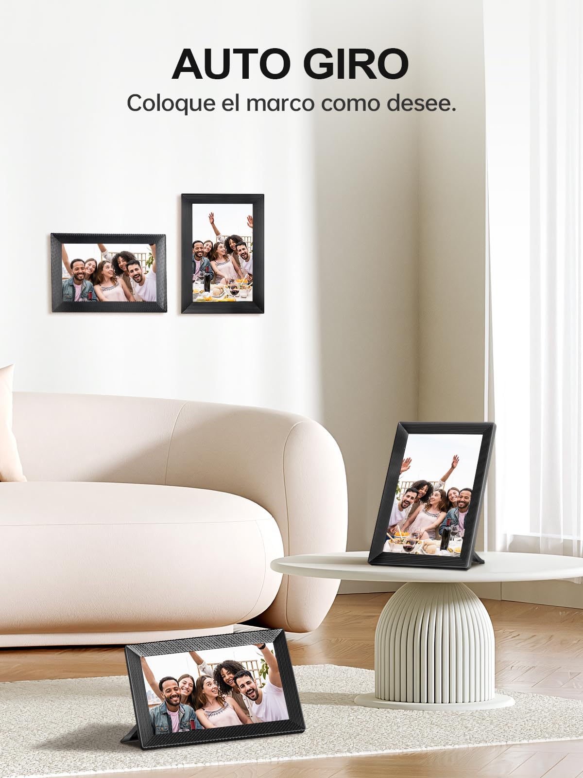 Moman Marco de Fotos Digital WF11T, 10.1 Pulgadas WiFi Memoria de 32GB para Compartir al Instante Montable en la Pared Regalo para Familia Amigos Cumpleaños, Marco-de-Fotos-Digital-WiFi-Foto