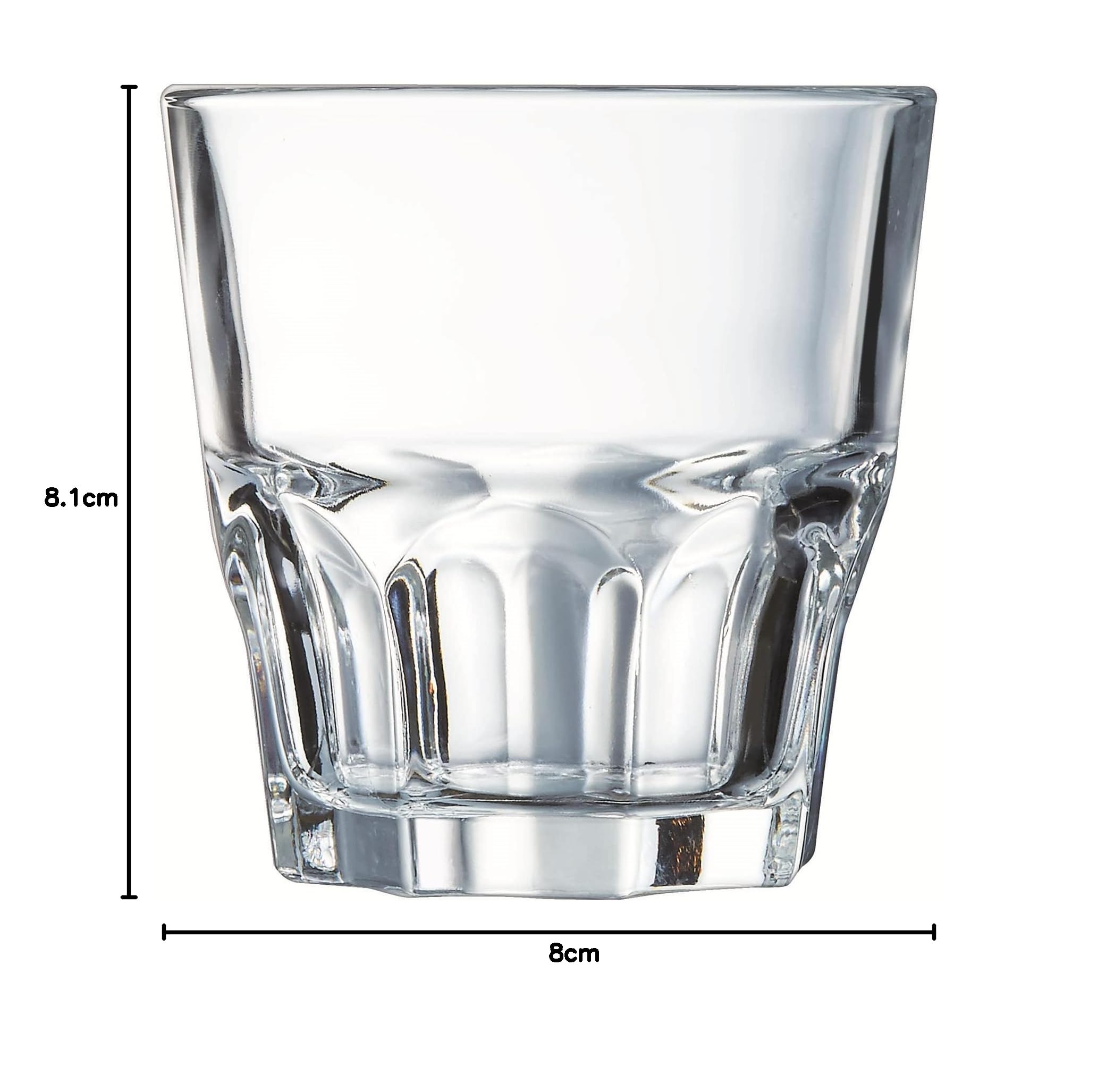 Arcoroc - Granity Collection - 6 szt. kieliszków ze szkła hartowanego o pojemności 20 cl, które można ustawiać jeden na drugim - Nowoczesny design, idealny do koktajli