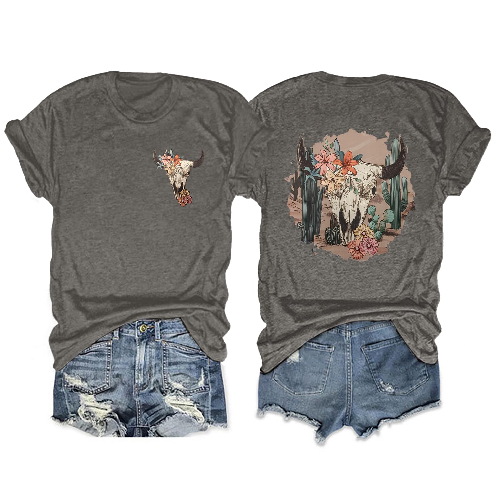 Graphic Tees for Women Summer Short Sleeve Western Cowgirl Shirts