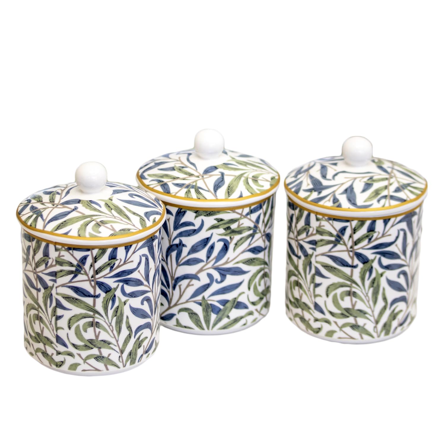 William Morris Willow Bough Storage Jars Set 3 Ceramic Airtight Kitchen Storage
