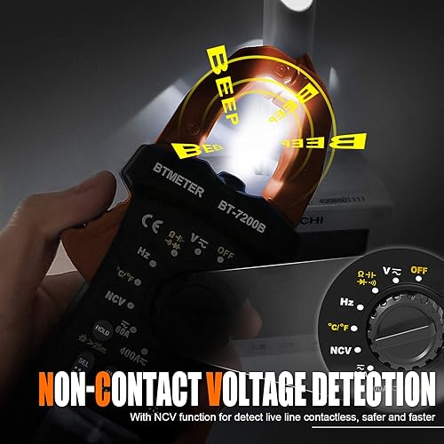 Miniatura 19 de BTMETER BT-7200APP TRMS Multímetro de abrazadera de 6000 cuentas, amperímetro digital de abrazadera para AC/DC Resistencia de voltaje de corriente