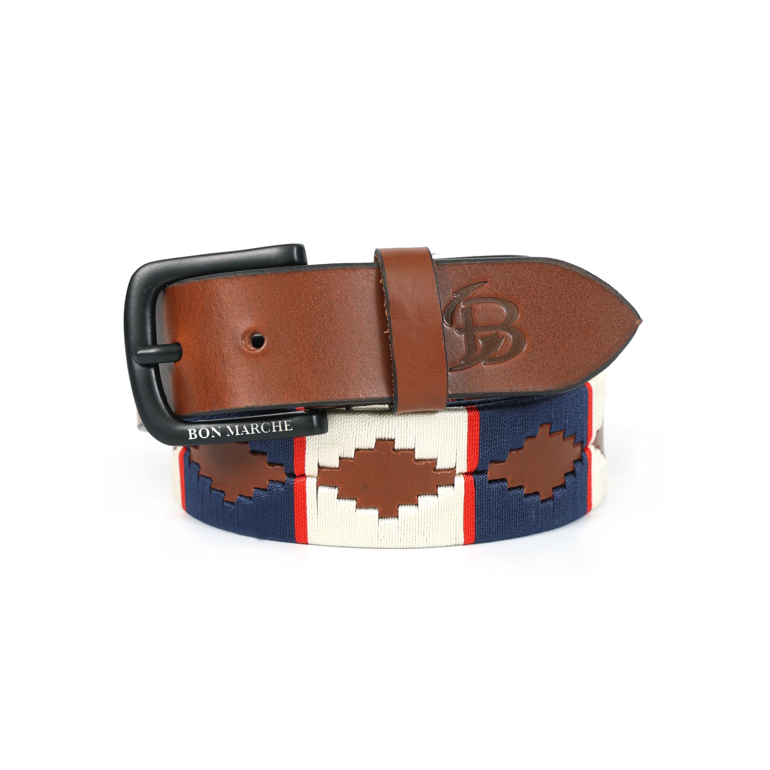 Men's Genuine Leather Polo Belt- Handwoven Embriodered Pattern, Classic Metal Adjustable Buckle, Handmad Premium Belt for Jeans, Casual & Formal Wear | Daily Wear-image-6
