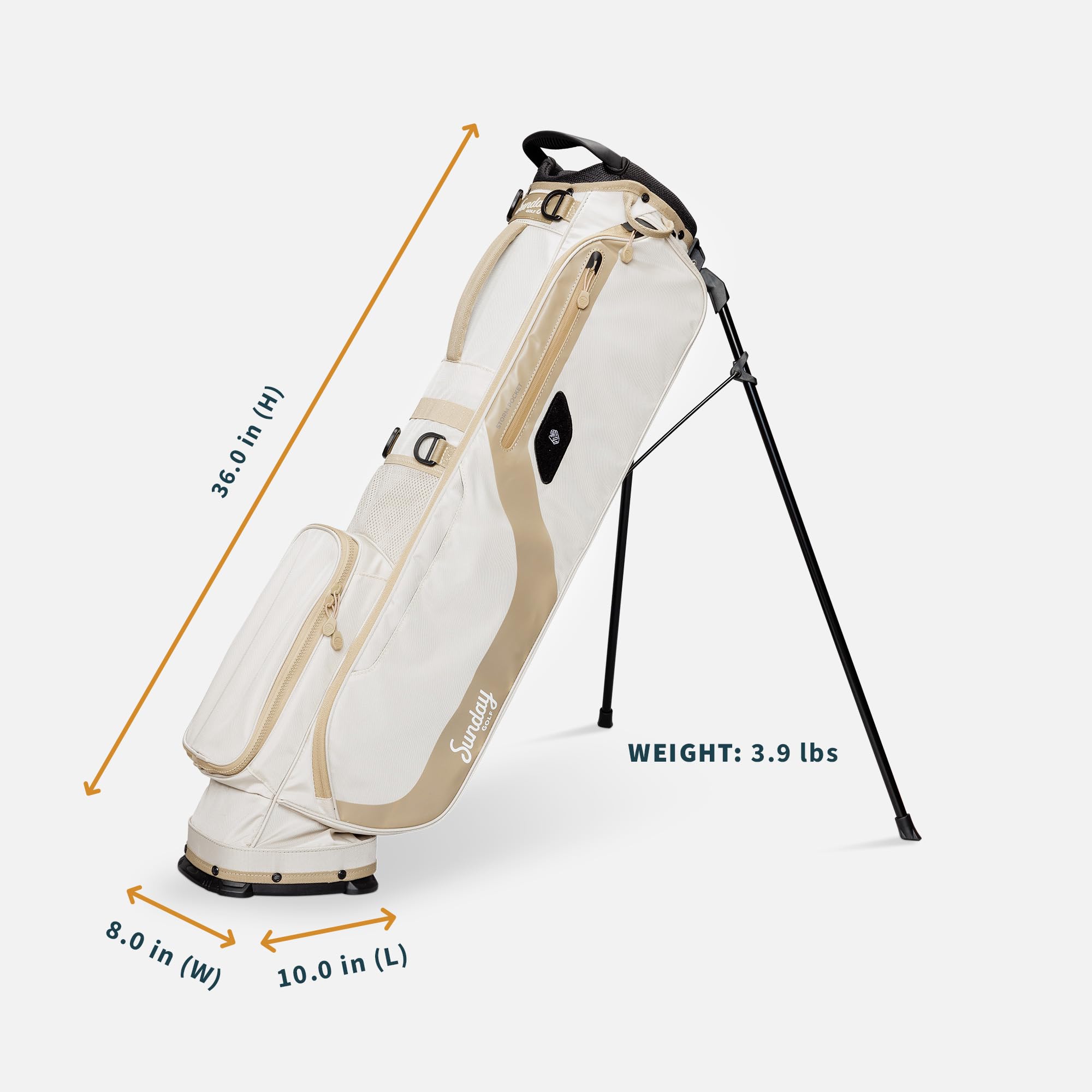 Sunday Golf EL Camino Tasche – Leichte Tasche mit Gurt und Ständer – Einfach zu tragen – Par 3 und Standardkurse, 3,9 Pfund