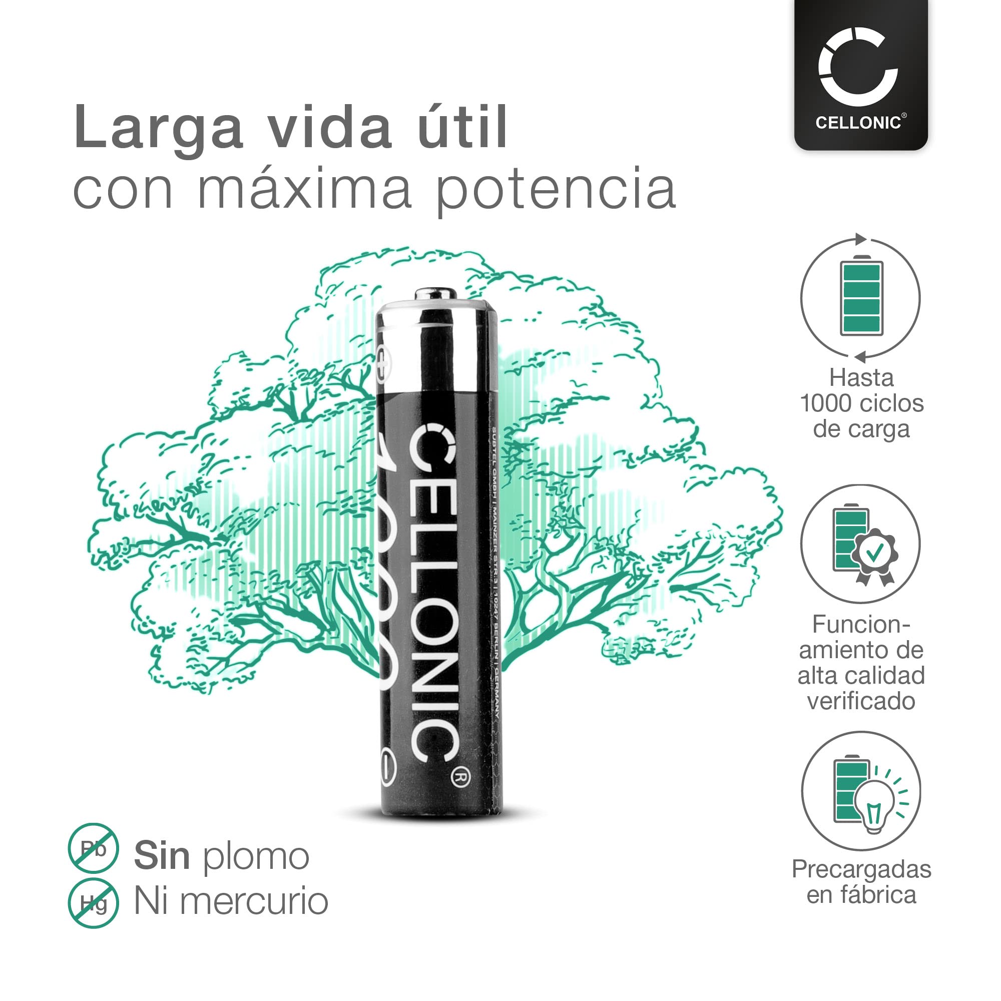 CELLONIC AAA NiMH Baterías Pilas para mandos a Distancia, Juguetes - 12x | Recargable (1000mAh, 1.2V) para electrónica, para DOM Tapkey Guard S, ENiQ Guard S