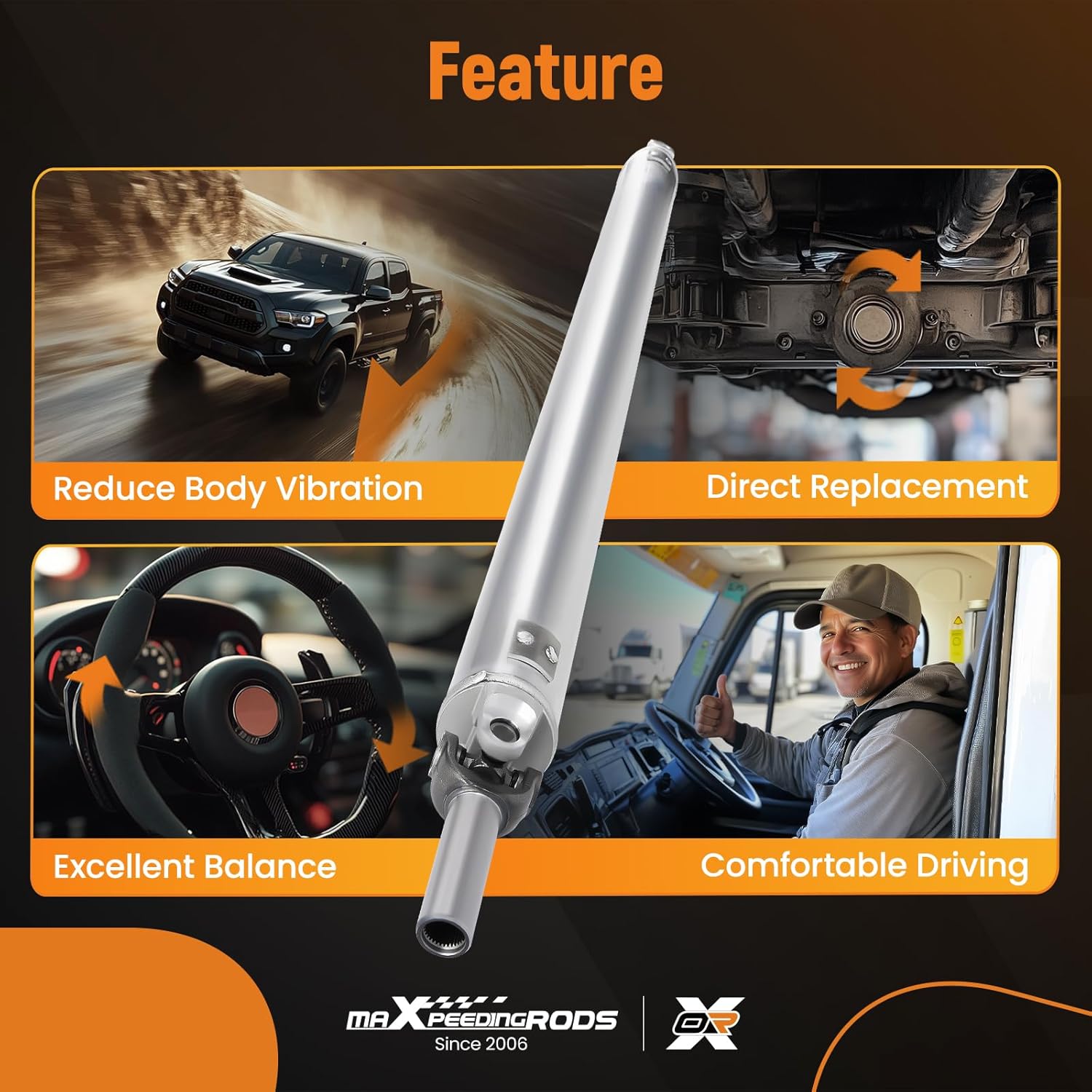 maXpeedingrods Rear Drive Shaft Driveshaft Assembly for Chevrolet Silverado 1500 & GMC Sierra 1500 1999-2005, 4WD 143.5" Wheelbase, Without RPO Code NYS (4 Wheel Steering) Replace# 936-121 | 15751438