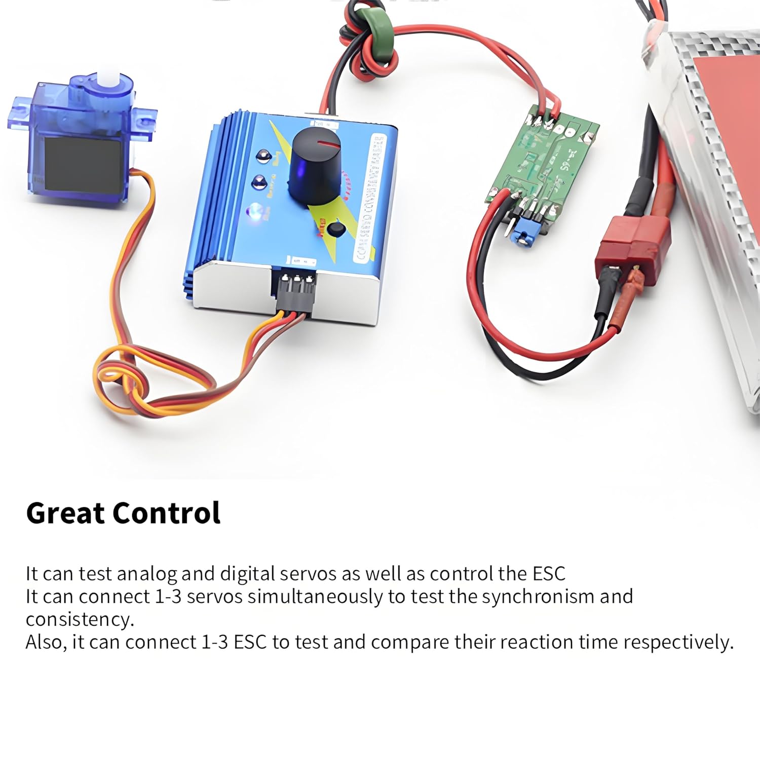 Dilwe RC Motor Servo Tester, CCPM Servo Consistency Master, ESC Checker for RC Plane, Car, Boat, Model Part Accessory