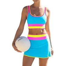 popvil Womens Tummy Control 3 Piece Swimsuit with Skirt High Waisted Bikini | Vibrant colors bikini set,Cute and flattering bathing suit,Full coverage of the bottoms and skirt,Beach cruise vacation