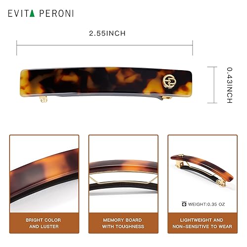 Miniatura 3 de EVITA PERONI Pasadores de pelo pequeños para mujer, pasadores de pelo francés para mujer, cabello grueso, pasadores de pelo de acetato de metal sin