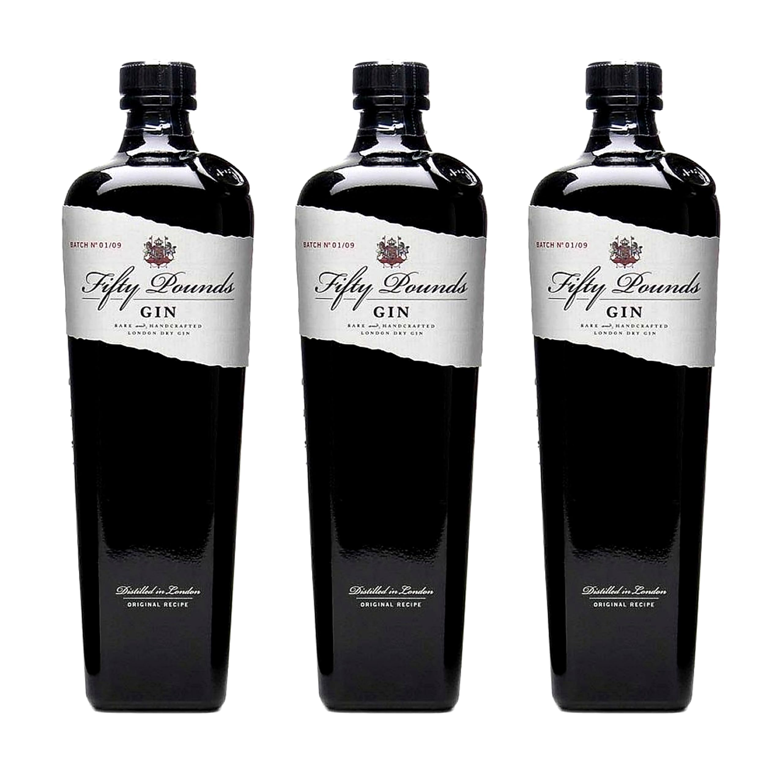 Fifty Pounds Ginebra destilado premium selección gourmet – 3 Botellas x 70 cl