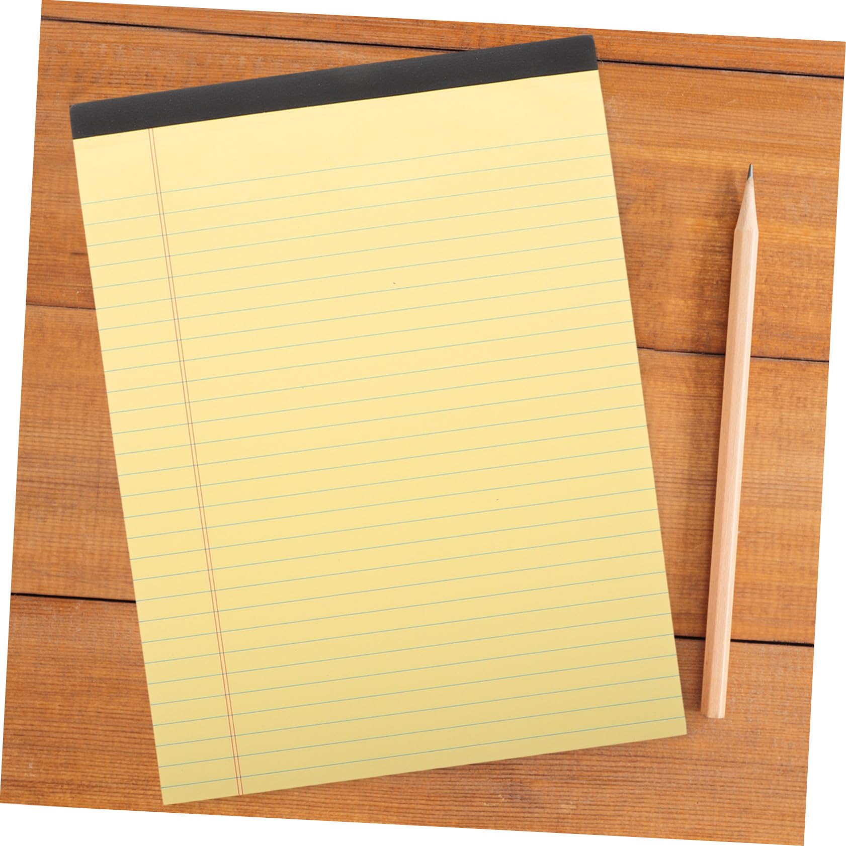 NUOBESTY 6 Pezzi Blocco Note Giallo A4 Formato con Righe e Design a Sezioni Strappabili, Quaderno per Appunti in Fibra di Legno per Scuola e Uso Quotidiano