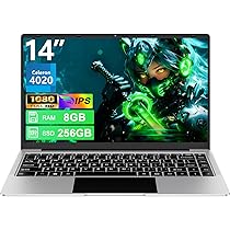 bvate PC Portatile 14 Pollici Computer Portatile 8GB RAM 256GB SSD RPM 600 Notebook Celeron Fino a 2.8Ghz Laptop Win 11 con Mouse Wireless & Adesivi per Tastiera Italiana-Sliver