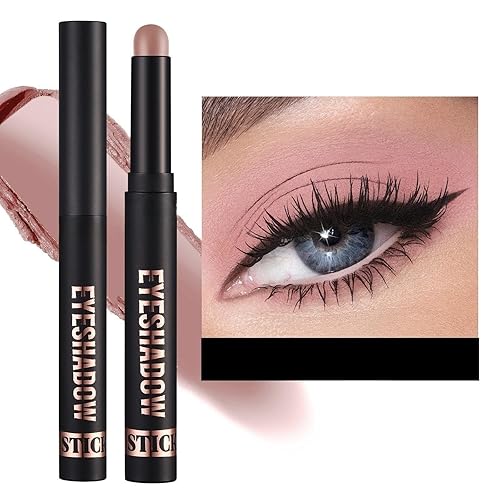 LGSZGDCN Sombra de ojos, crema brillante y mate, lápiz iluminador de polvo champagneb, sombra de ojos Naked Nudes rosa dorado ahumado con fórmula a