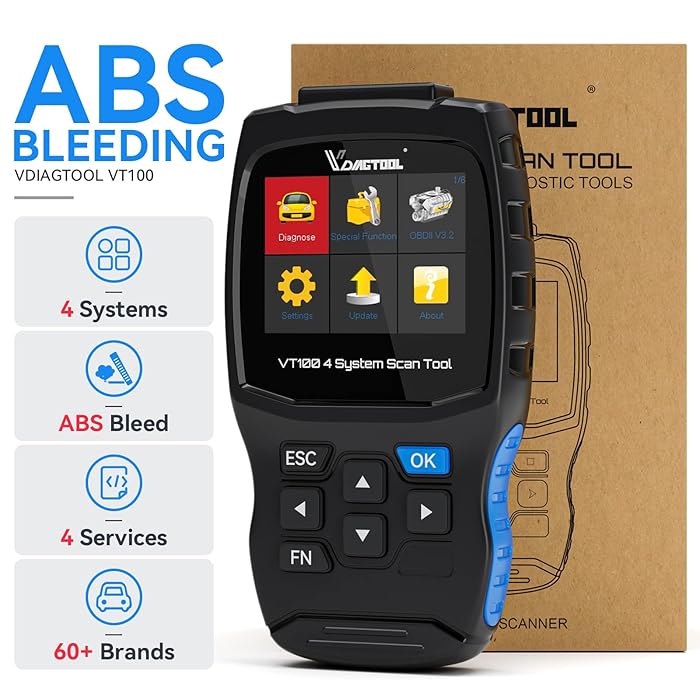 Buy VDIAGTOOL VT100 OBD2 Car Reader and ABS Scanner, Auto Bleed Scan