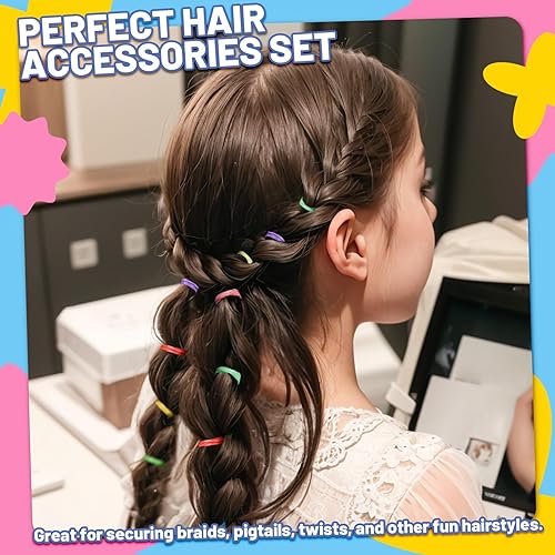 Miniatura 6 de HNYYZL Lazos para el cabello, bandas de goma para el cabello, 24 colores, 2000 unidades con caja organizadora, mini elásticos para el pelo de los