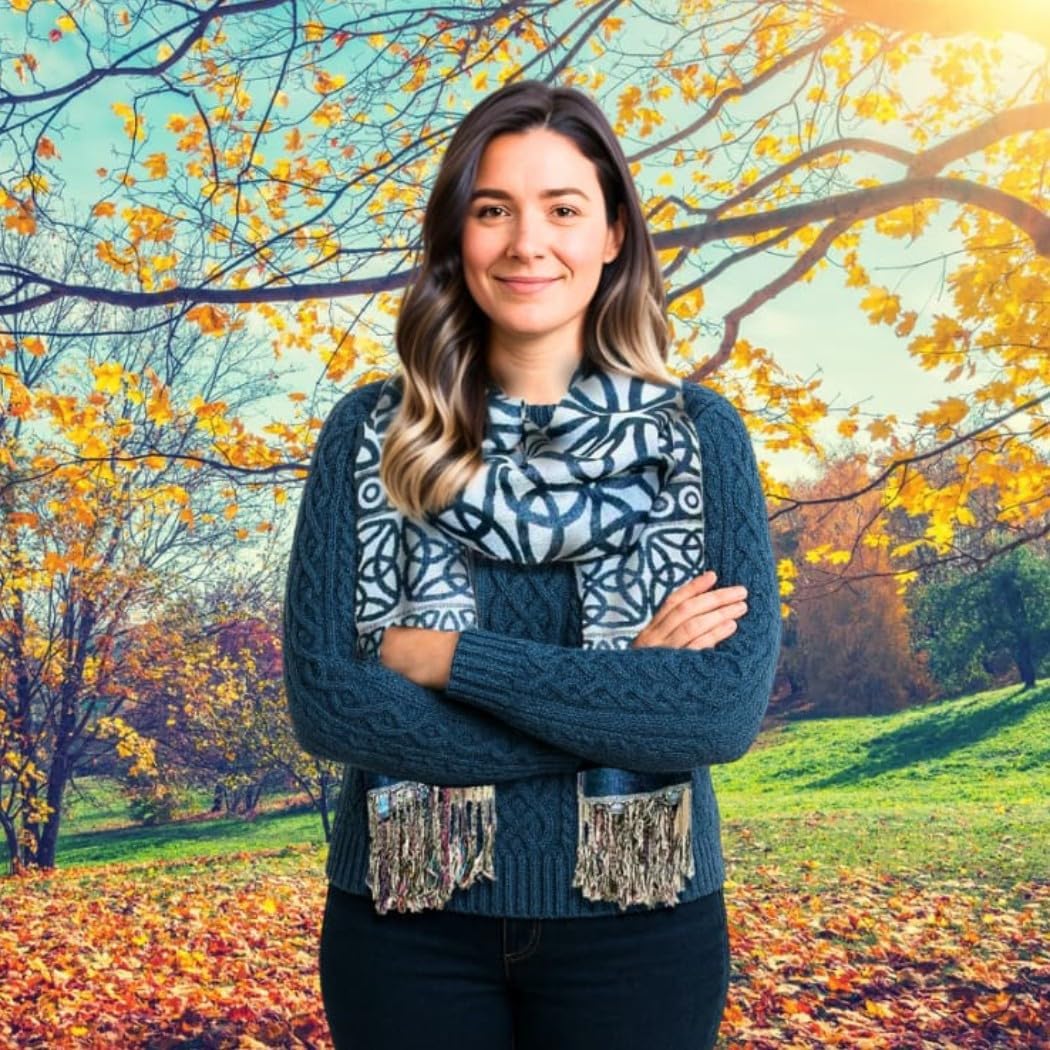 Ladies Celtic Heritage Scarf, Ancient Celtic Style Design, Super Soft. Versatile Fashion Accessory. - Image 3