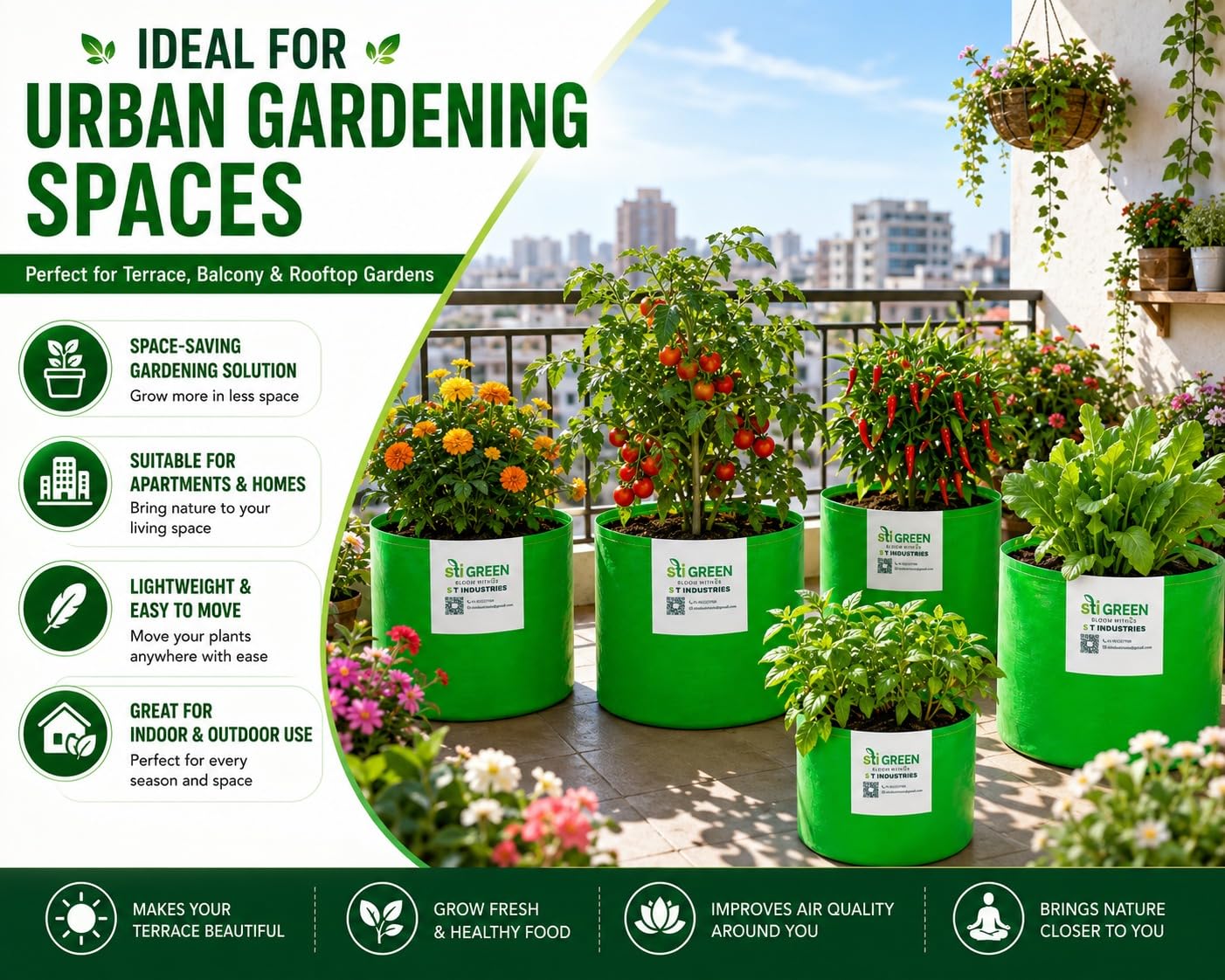 HDPE Grow Bags - Durable Plant Containers -9