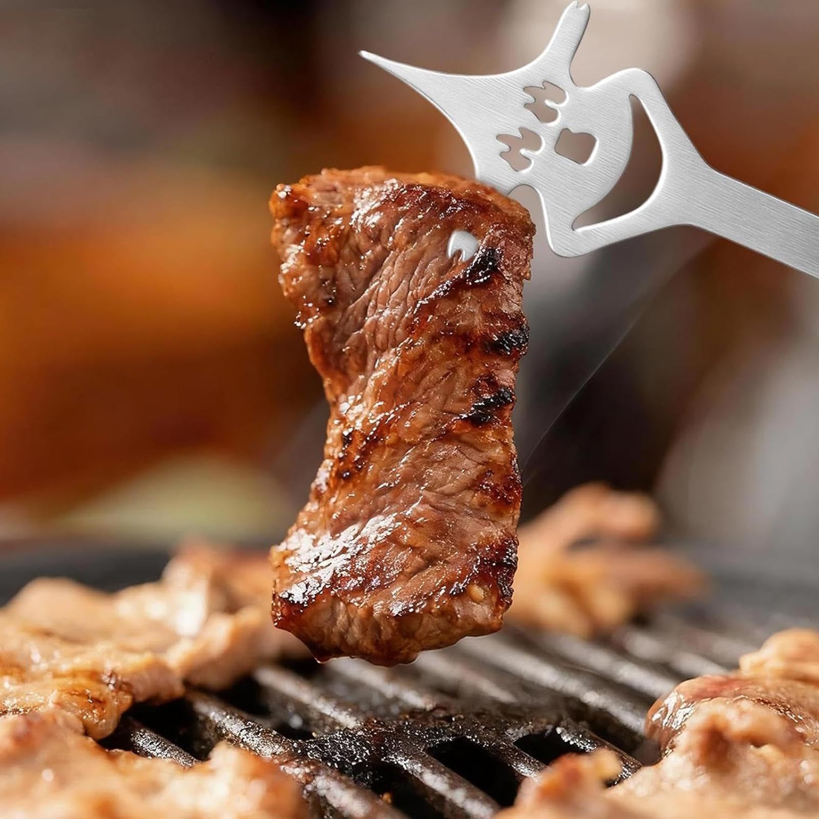 Zestaw Narzędzi do Grillowania i Barbecue Kompaktowe Narzędzia ze Stali | Przyrząd Do Grillowania Na Wolnym Powietrzu Dla Mężczyzn i Na Prezent