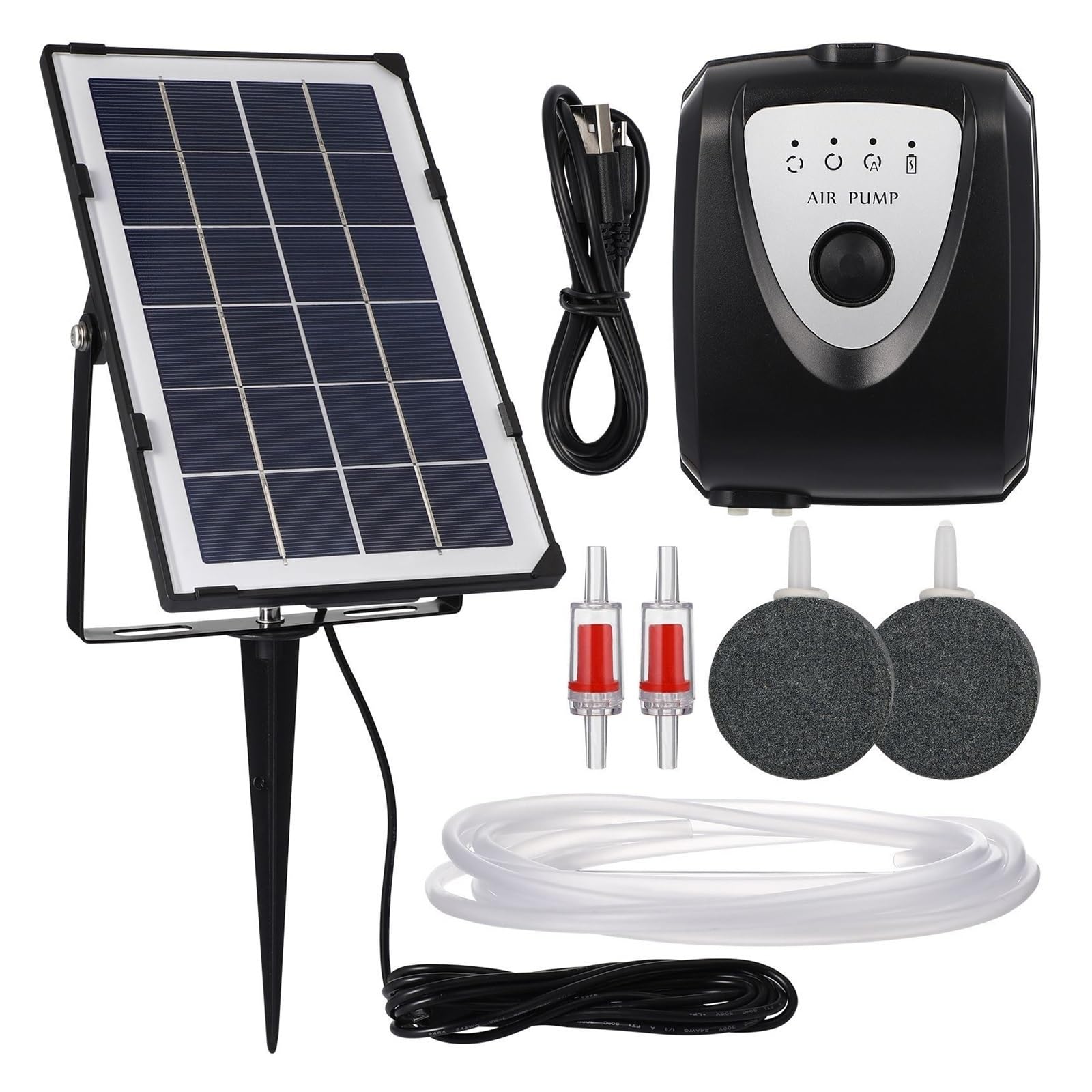 Solar Vijverbeluchter - Aquarium Aquarium Luchtpomp Zwembadbeluchter - Outdoor geluidsarme watercirculatiepomp op zonne-energie voor kleine zwembaden, aquaria, aquariums