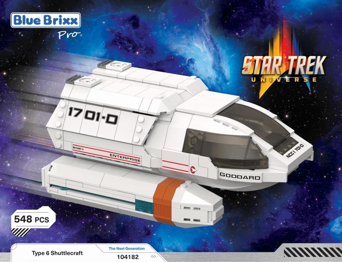 BlueBrixx Pro 104182 – Star Trek Shuttle Typ 6 aus Klemmbausteinen mit 548 Bauelementen. Kompatibel mit Anderen Klemmbausteinmarken. Lieferung in Originalverpackung.