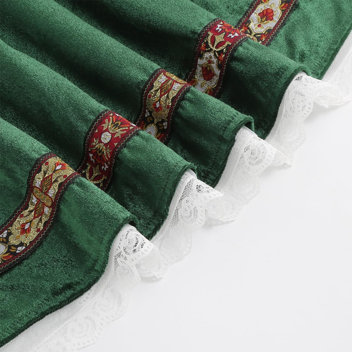 GRAJTCIN Womens Oktoberfest Costume, Halloween German Bavarian Costume Velvet Dirndl Dress - Image 6