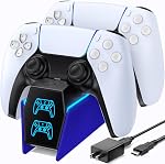 PS5 Controller Charger, OIVO PS5 Charging Station for Dualsense Controller, PS5 Controller Charger Station with Fast Charging AC Adapter, PS5 Charger for PlayStation 5 Dual Controller