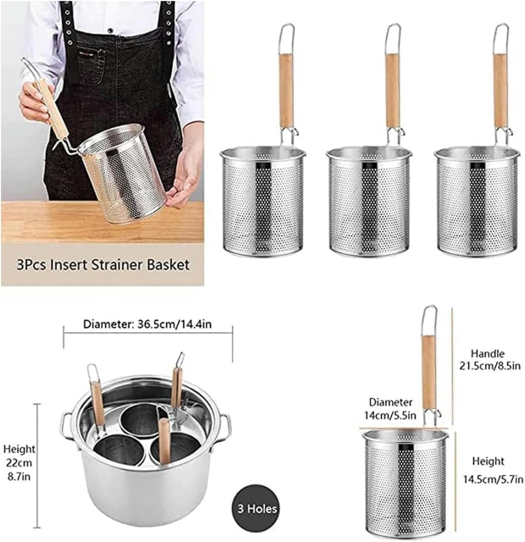 Pentole per Pasta Pentola per Cucinare Set per cuocipasta Commerciale, cuocipasta Multifunzionale con divisore e scolapasta, pentola per brodo in Acciaio Inossidabile o Cucina Dome