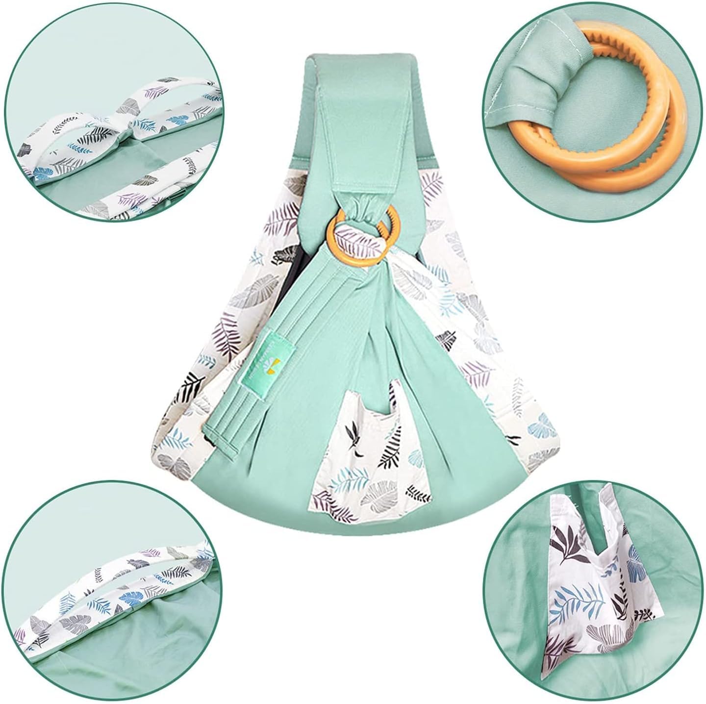 KEYOZA Ergonomic Baby Sling Carrier Wrap Cotton, Breastfeeding and Stroller Cover Adjustable for Newborn Baby up to 15kg - Special Carrier/Sling for Preemie Babies (Multi Cotton) - Image 3 thumbnail