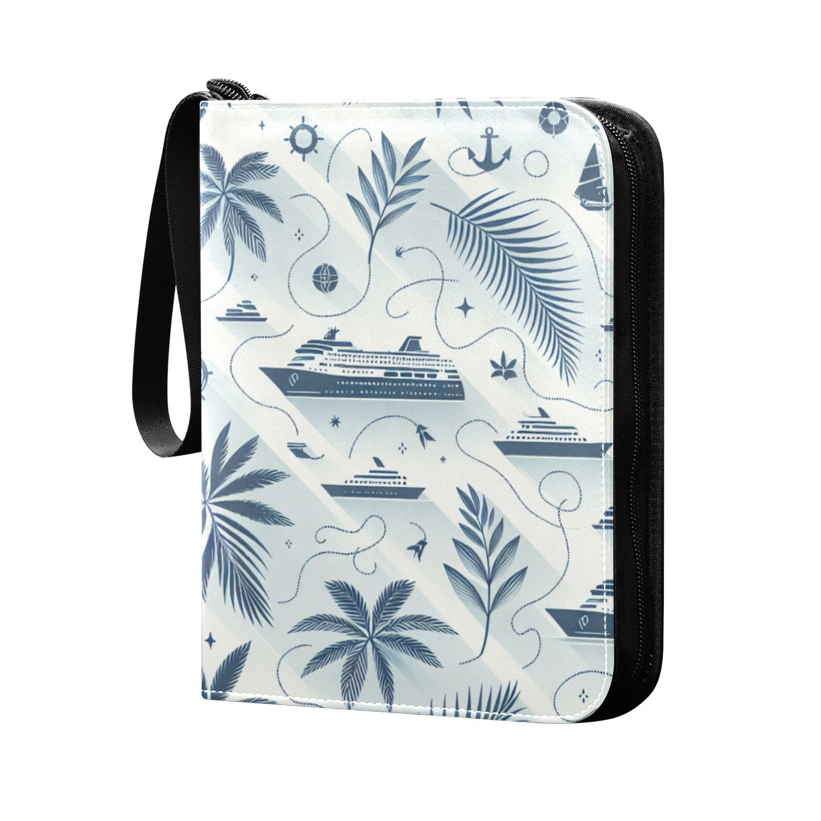 YANENDIE Cruise Ships Card Binder 4-Pockets, 400 Pockets Card Holder with 50 Removable Sleeves, Trading Card Collector Zipper Album Holder, Collector Album