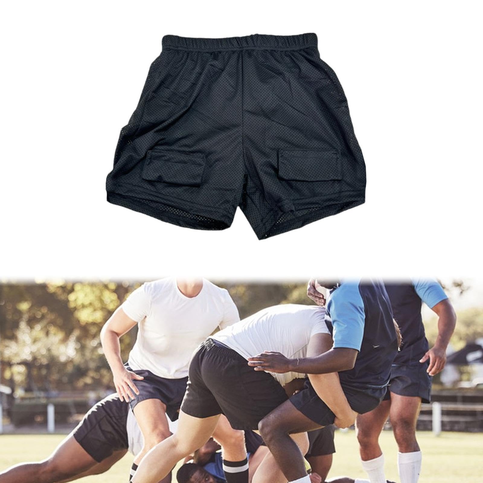 rockible Short de Hockey Ample pour Homme, équipement de Protection, Short de Sport, Support Professionnel, Short en Maille pour Baseball, Adultes