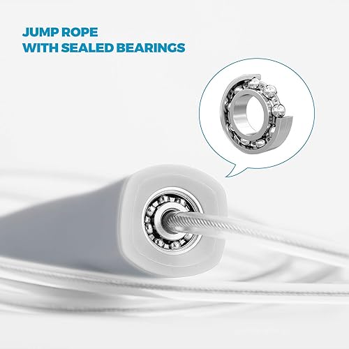 Miniatura 2 de Cuerda de saltar en 3 estilos  Cuerda de saltar con peso de 1 libra para mujeres adultas. Cuerda de saltar de velocidad con rodamientos de bolas