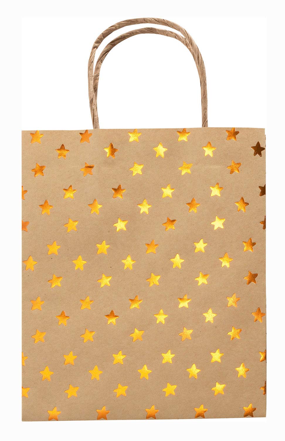 folia 21223 Paper Bags Xmas Made of Brown Kraft Paper Gift Bags Partially with Hot Foil Embossing Pack of 3 Approx. 12 x 5.5 x 15 cm Assorted in 3 Designs for Crafts Decorating and Giving - Image 2