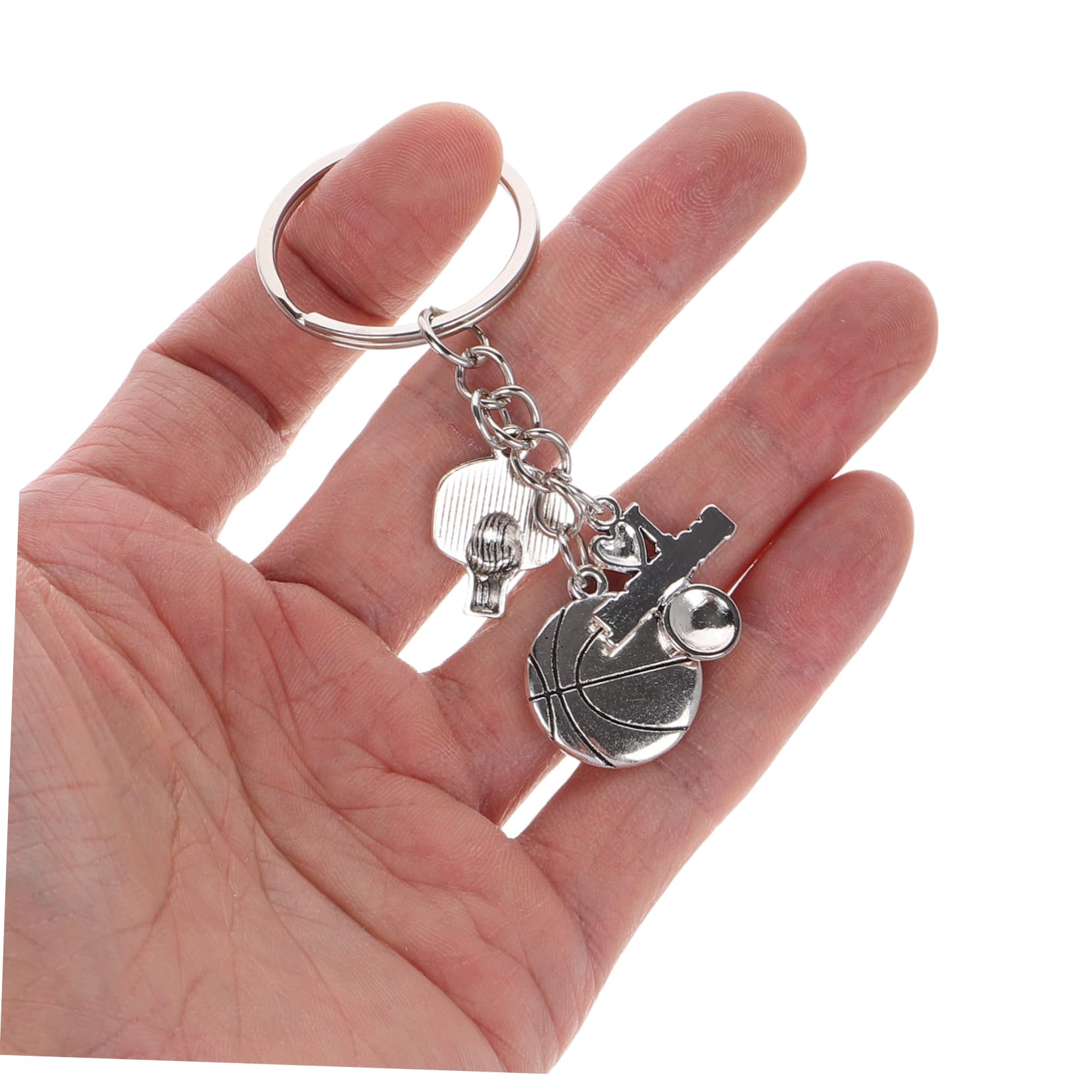 LIFKOME Portachiavi in Lega di Zinco Argento Pendente a Tema Basket Design Creativo e Lavorazione Delicata, come Decorazione o Regalo per Appassionati di Sport