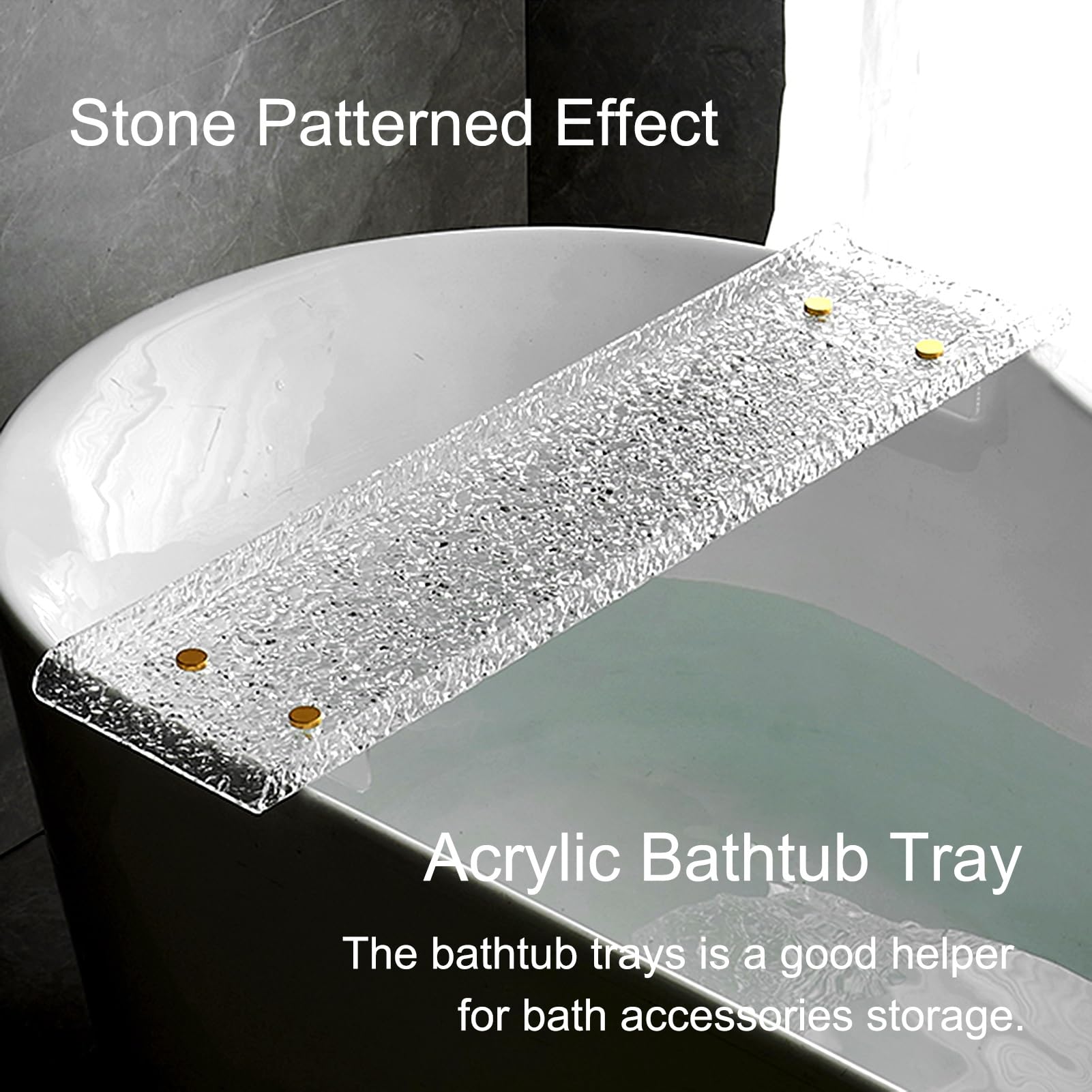 Bandejas para bañera, Bandeja Transparente para bañera, Ajustable, Decorativa y práctica, con Capacidad para Libros, teléfonos, Velas y tabletas, 65 cm